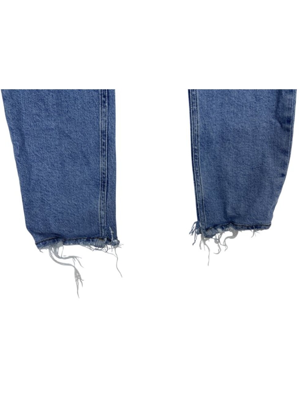 AGOLDE Women's 26 High Rise Distressed Cropped Jeans Button Fly Frayed Hem - Picture 5 of 12